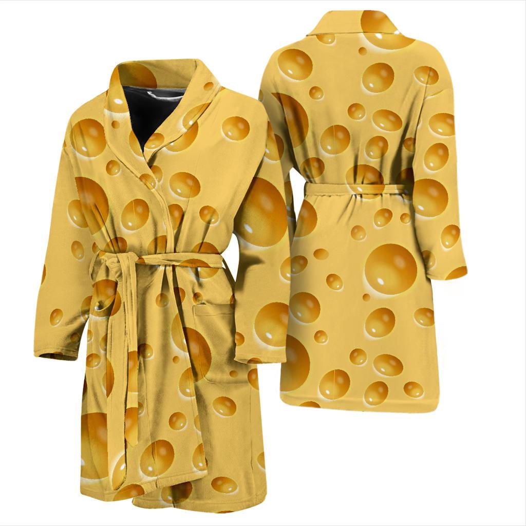 Cheese Surface Pattern Print Men Long Robe-grizzshop