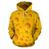 Cheese Surface Pattern Print Men Women Pullover Hoodie-grizzshop