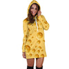 Cheese Surface Pattern Print Women Hoodie Dress-grizzshop