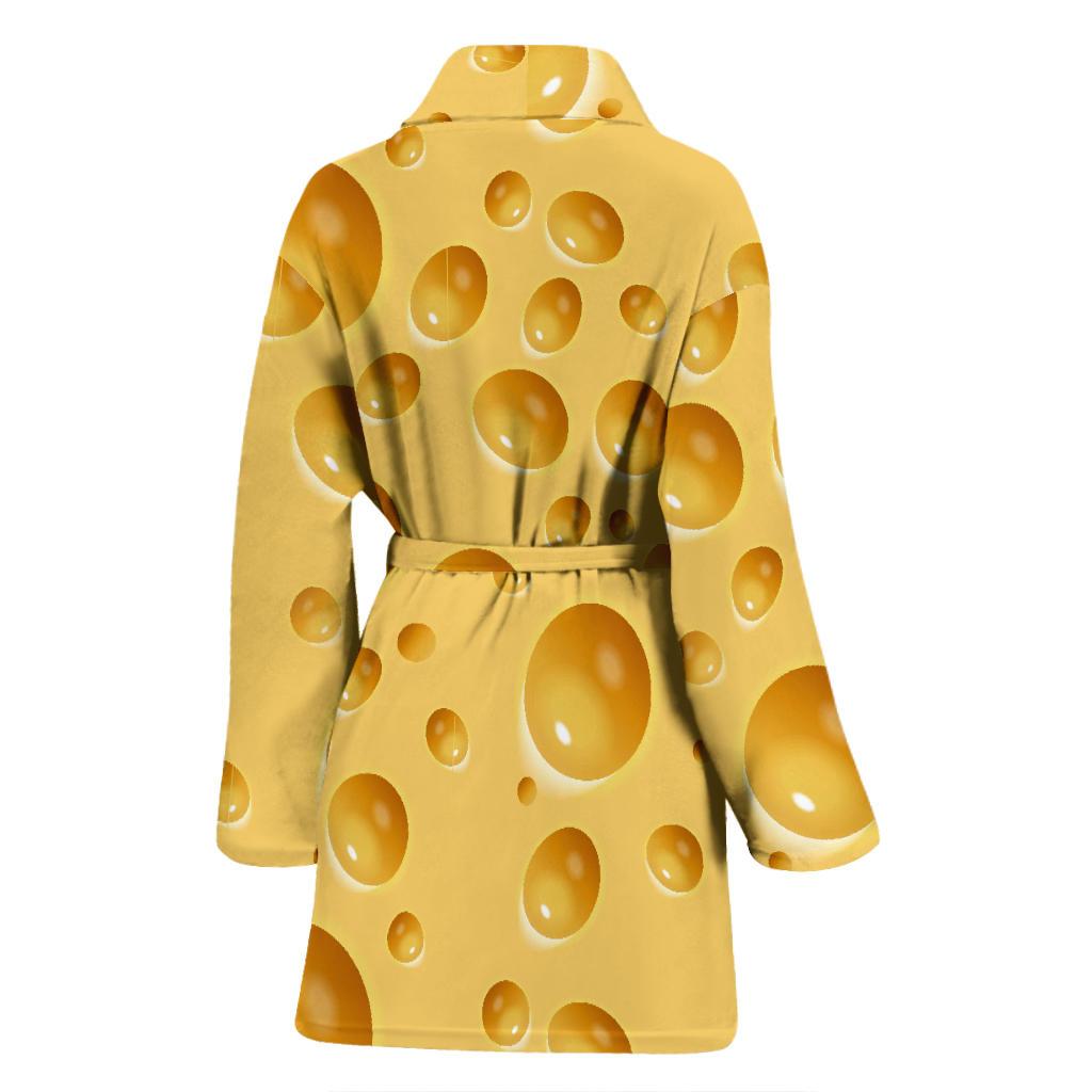 Cheese Surface Pattern Print Women Long Robe-grizzshop