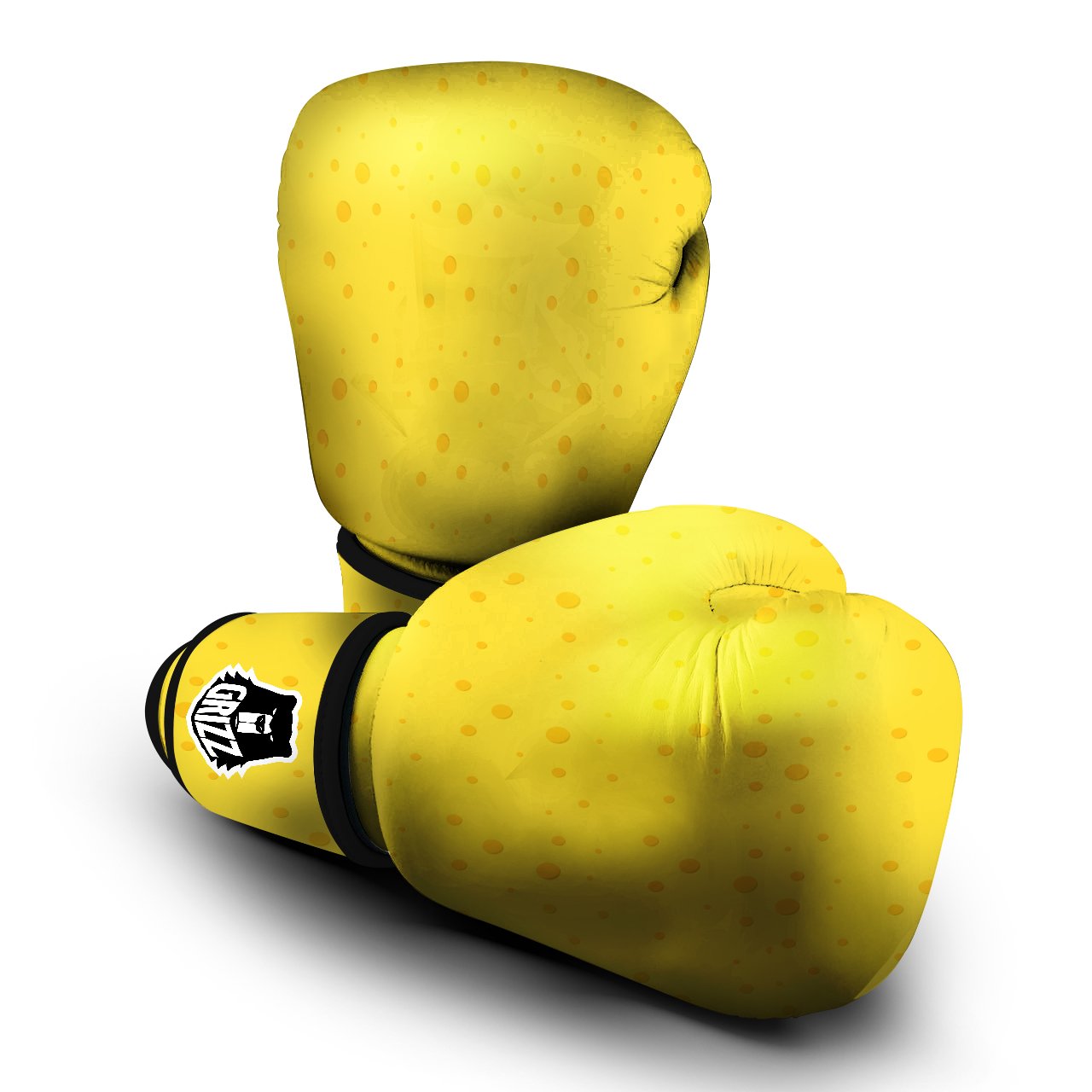 Cheese Yellow Print Pattern Boxing Gloves-grizzshop