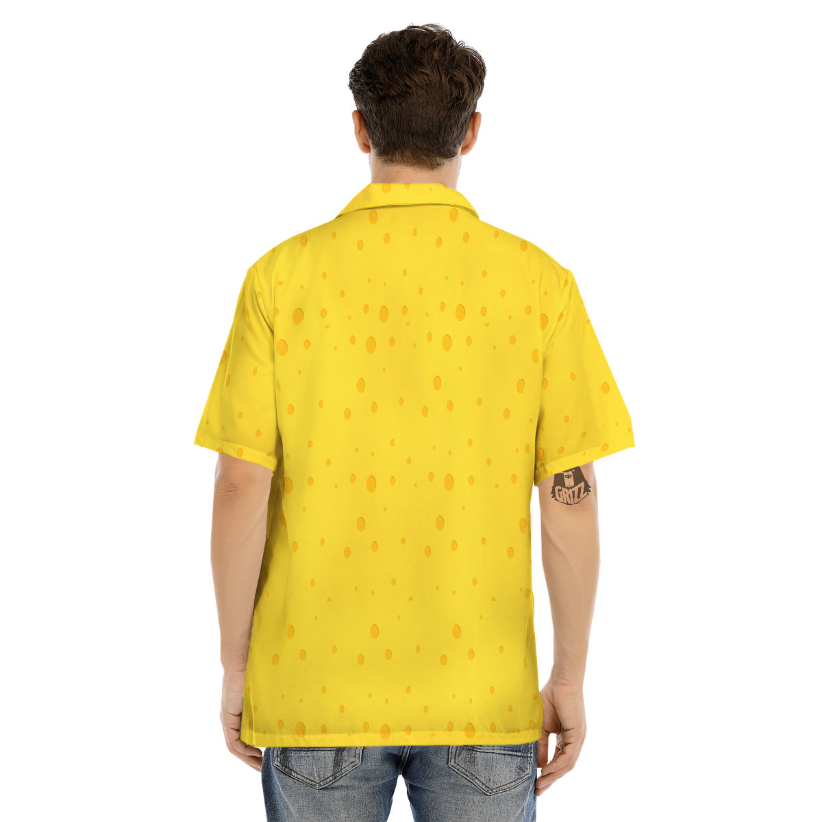 Cheese Yellow Print Pattern Men's Hawaiian Shirt-grizzshop
