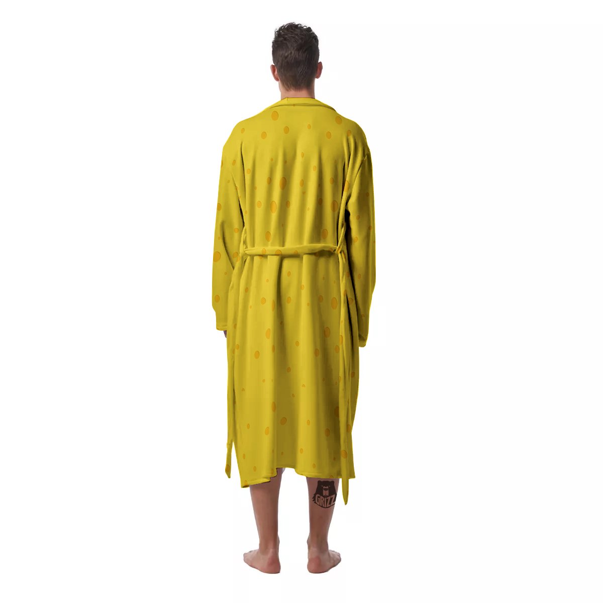 Cheese Yellow Print Pattern Men's Robe-grizzshop