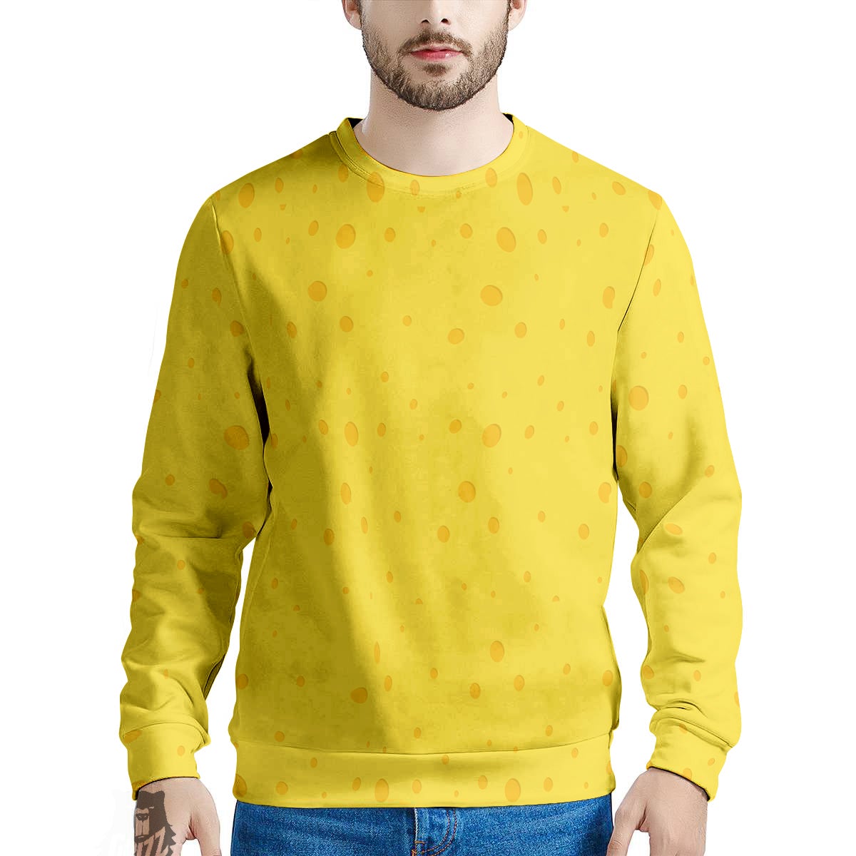 Cheese Yellow Print Pattern Men's Sweatshirt-grizzshop