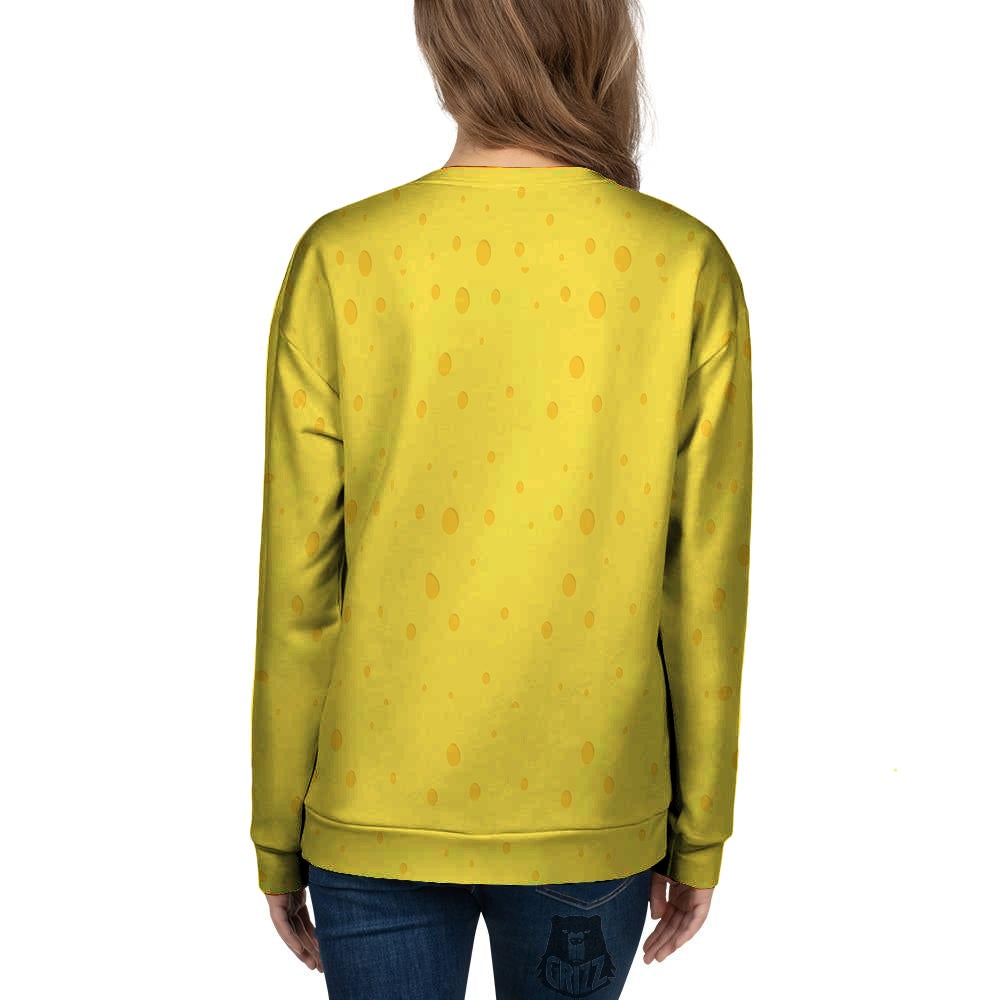 Cheese Yellow Print Pattern Women's Sweatshirt-grizzshop