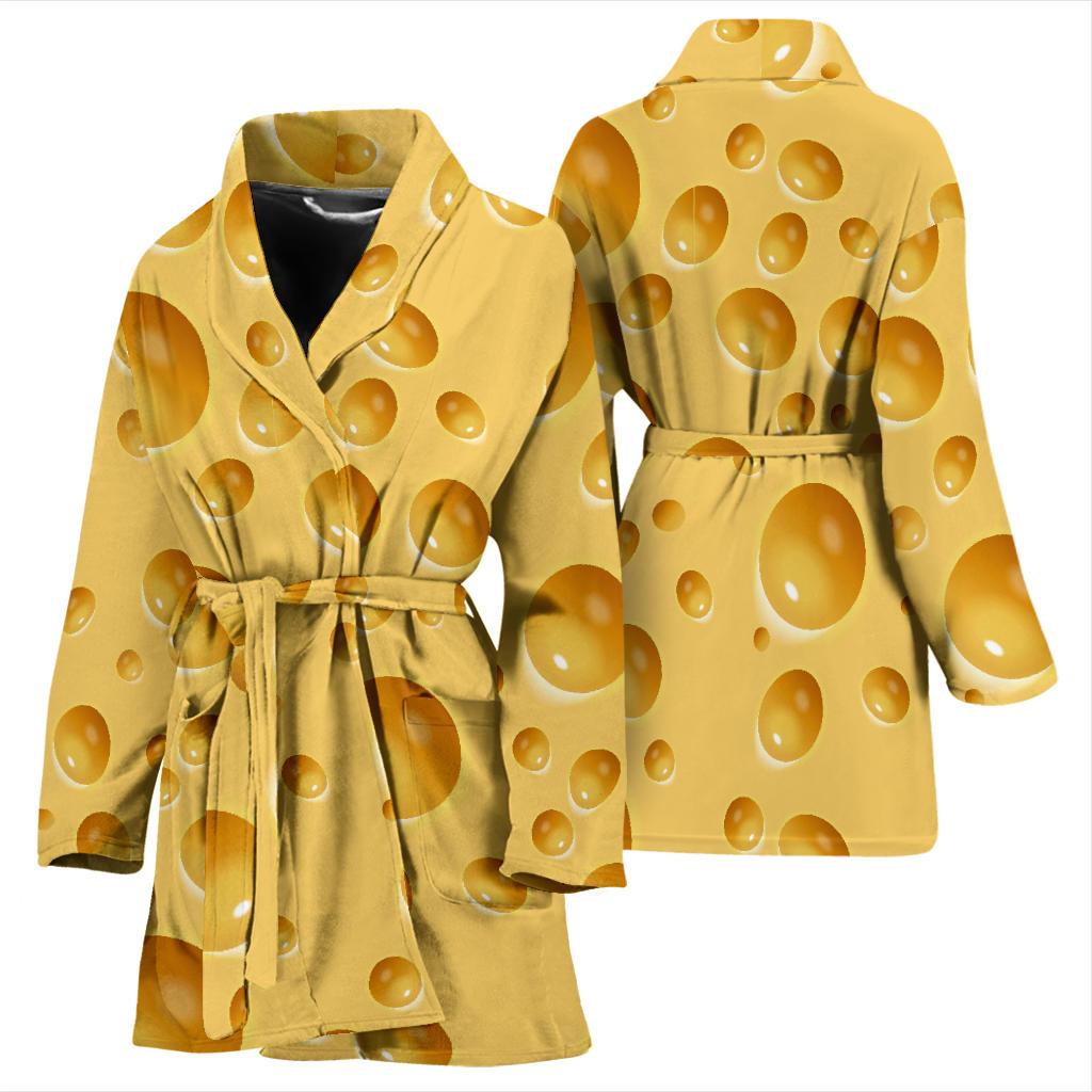Cheese Surface Pattern Print Women Long Robe-grizzshop