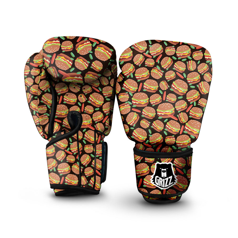 Cheeseburger Print Pattern Boxing Gloves-grizzshop