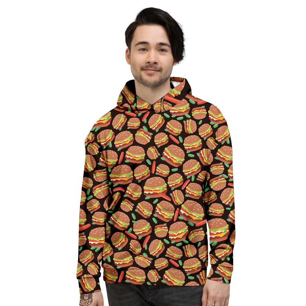 Cheeseburger Print Pattern Men's Hoodie-grizzshop