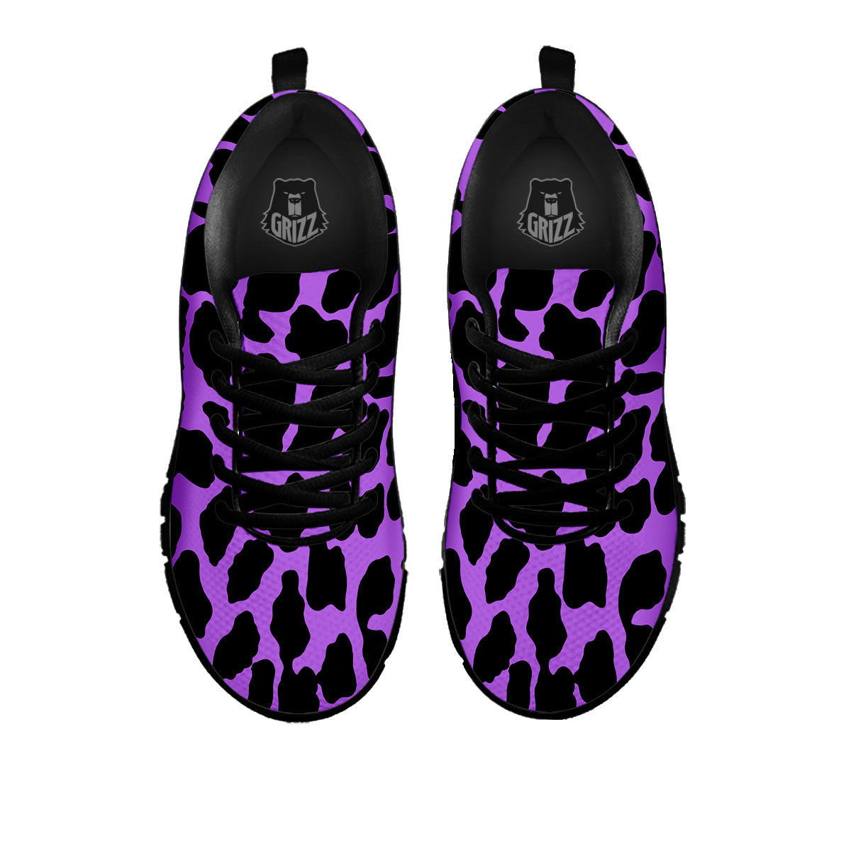 Cheetah Black And Purple Print Black Sneaker-grizzshop