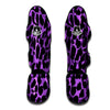 Cheetah Black And Purple Print Muay Thai Shin Guards-grizzshop