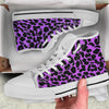 Cheetah Black And Purple Print White High Top Shoes-grizzshop