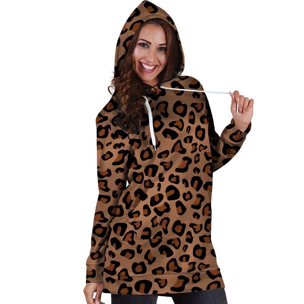 Cheetah Hoodie Dress-grizzshop