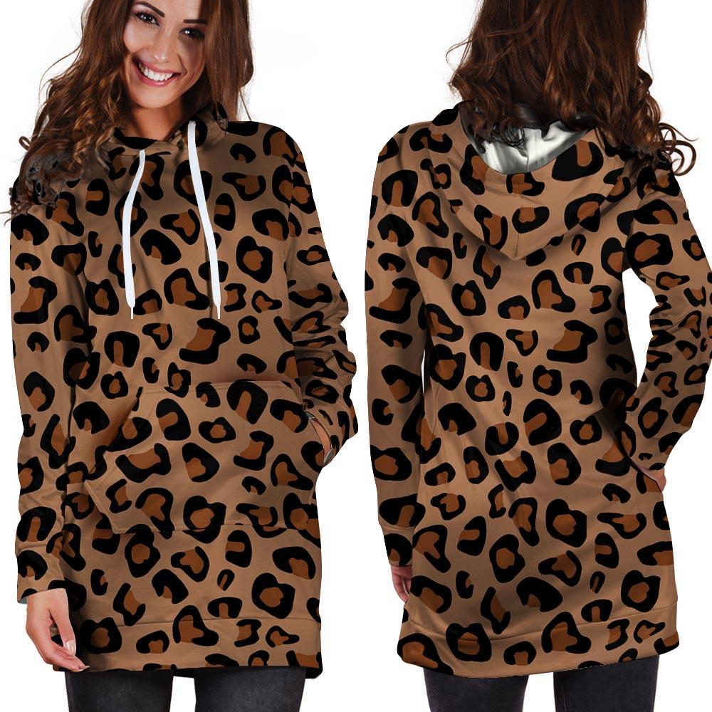 Cheetah Hoodie Dress-grizzshop