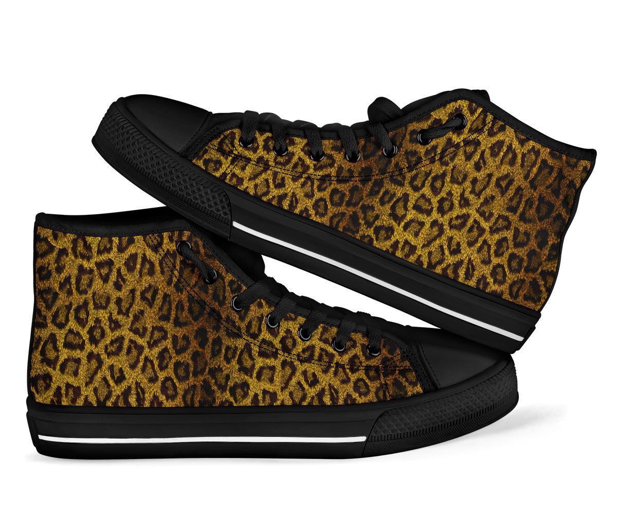 Cheetah Leopard Pattern Print Men Women's High Top Shoes-grizzshop