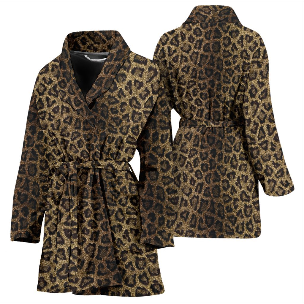 Cheetah Leopard Pattern Print Women Long Robe-grizzshop