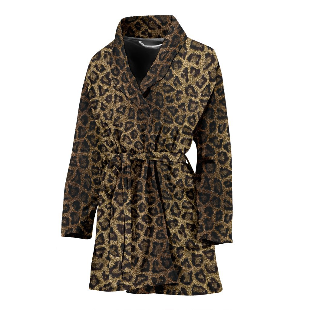 Cheetah Leopard Pattern Print Women Long Robe-grizzshop