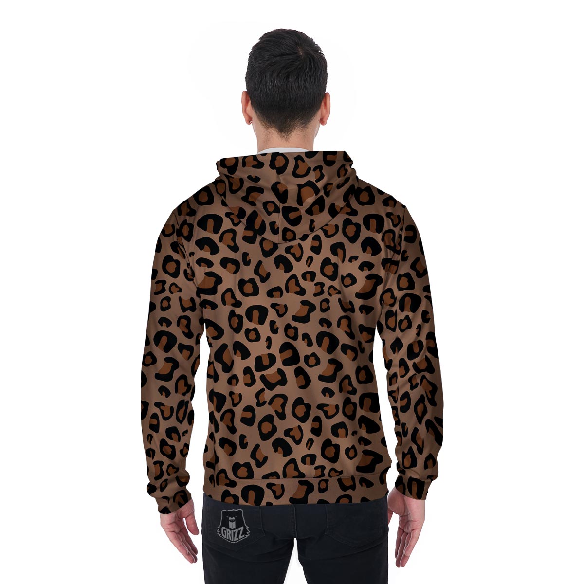 Cheetah Men's Zip Up Hoodie-grizzshop