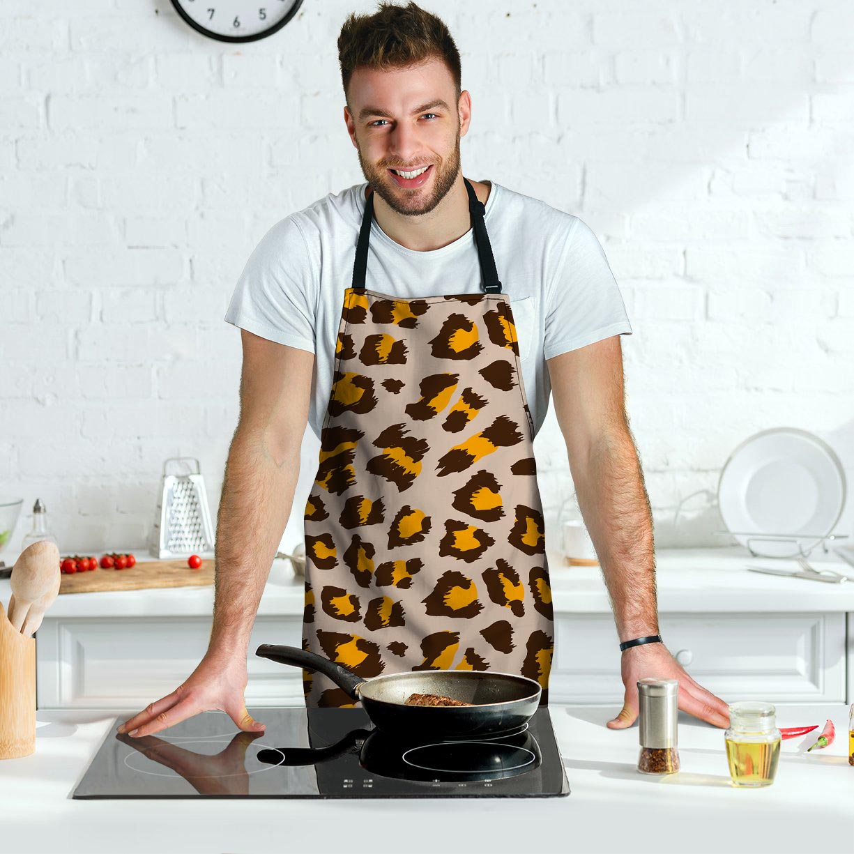 Cheetah Print Men's Apron-grizzshop