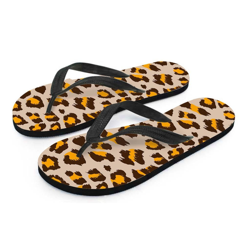 Cheetah Print Men's Flip Flops-grizzshop