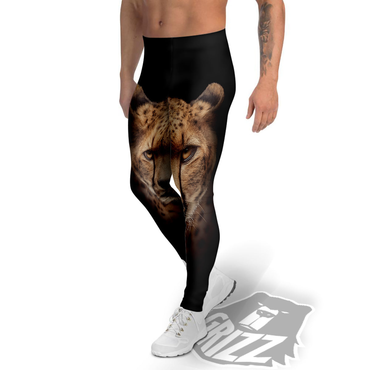 Cheetah Print Men's Leggings-grizzshop