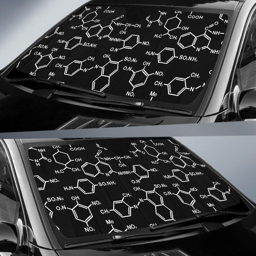 Chemistry Science Pattern Print Car Sun Shade-grizzshop