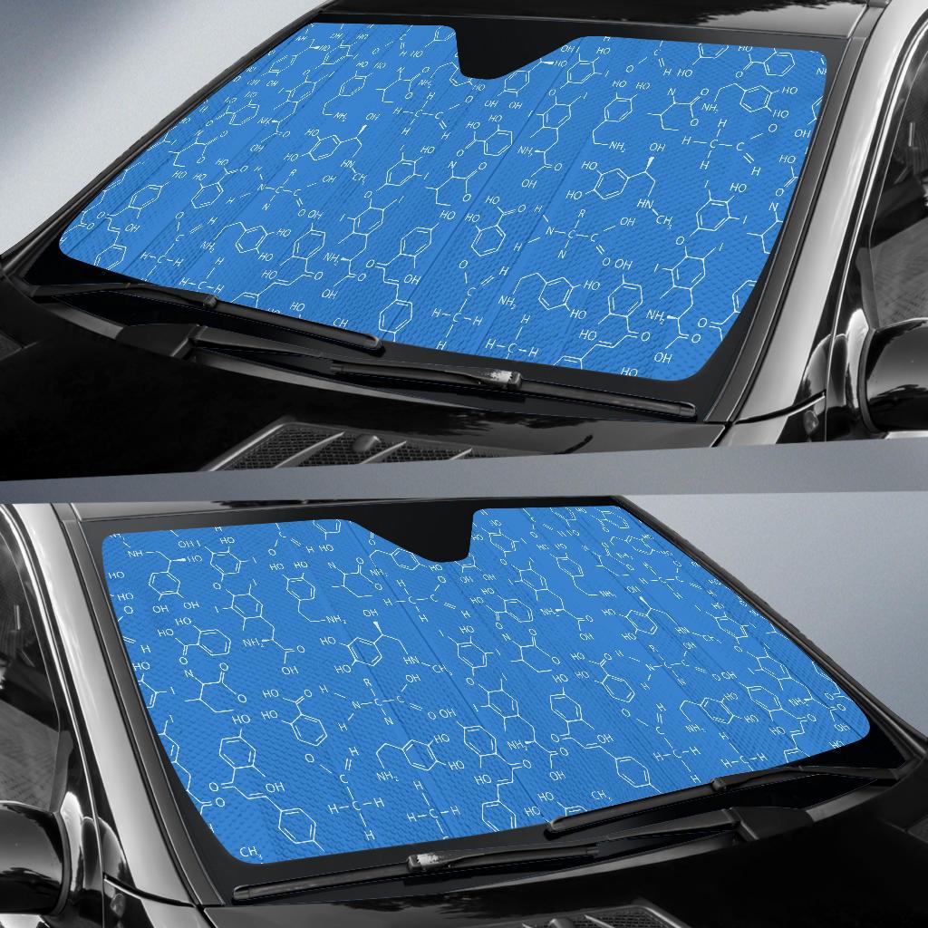 Chemistry Science Print Pattern Car Sun Shade-grizzshop
