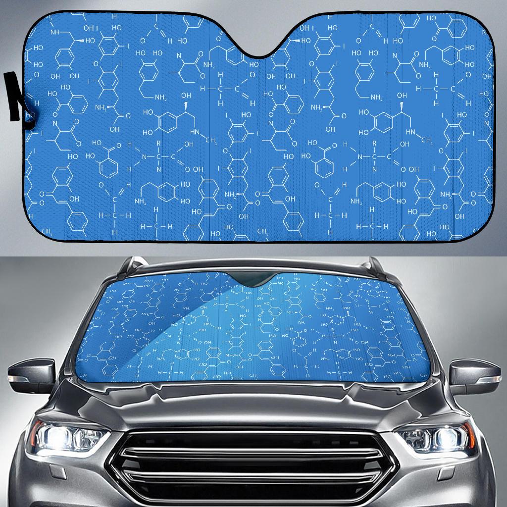 Chemistry Science Print Pattern Car Sun Shade-grizzshop