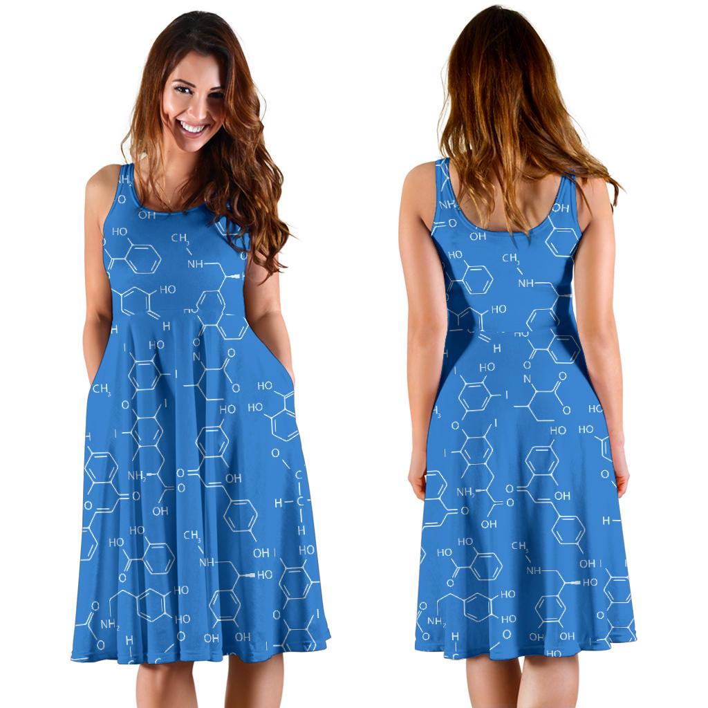 Chemistry Science Print Pattern Dress-grizzshop