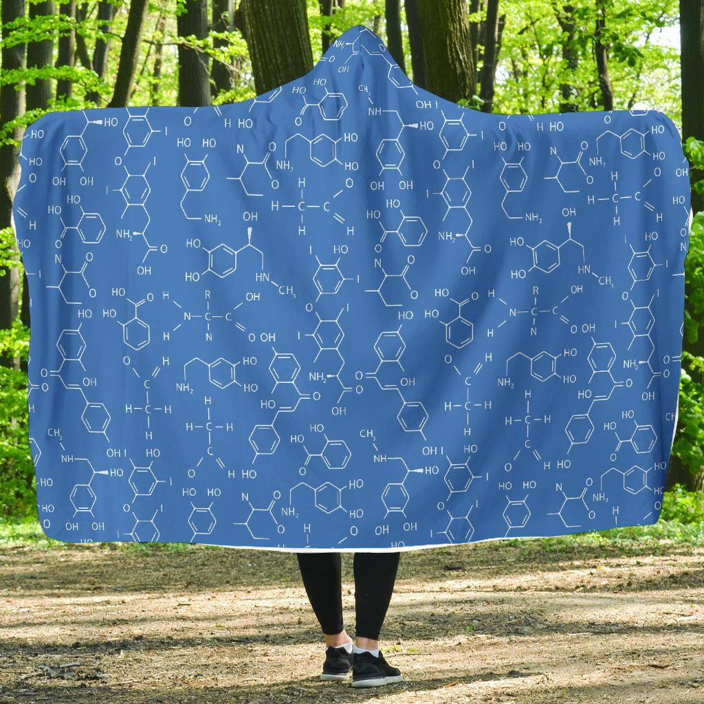 Chemistry Science Print Pattern Hooded Blanket-grizzshop