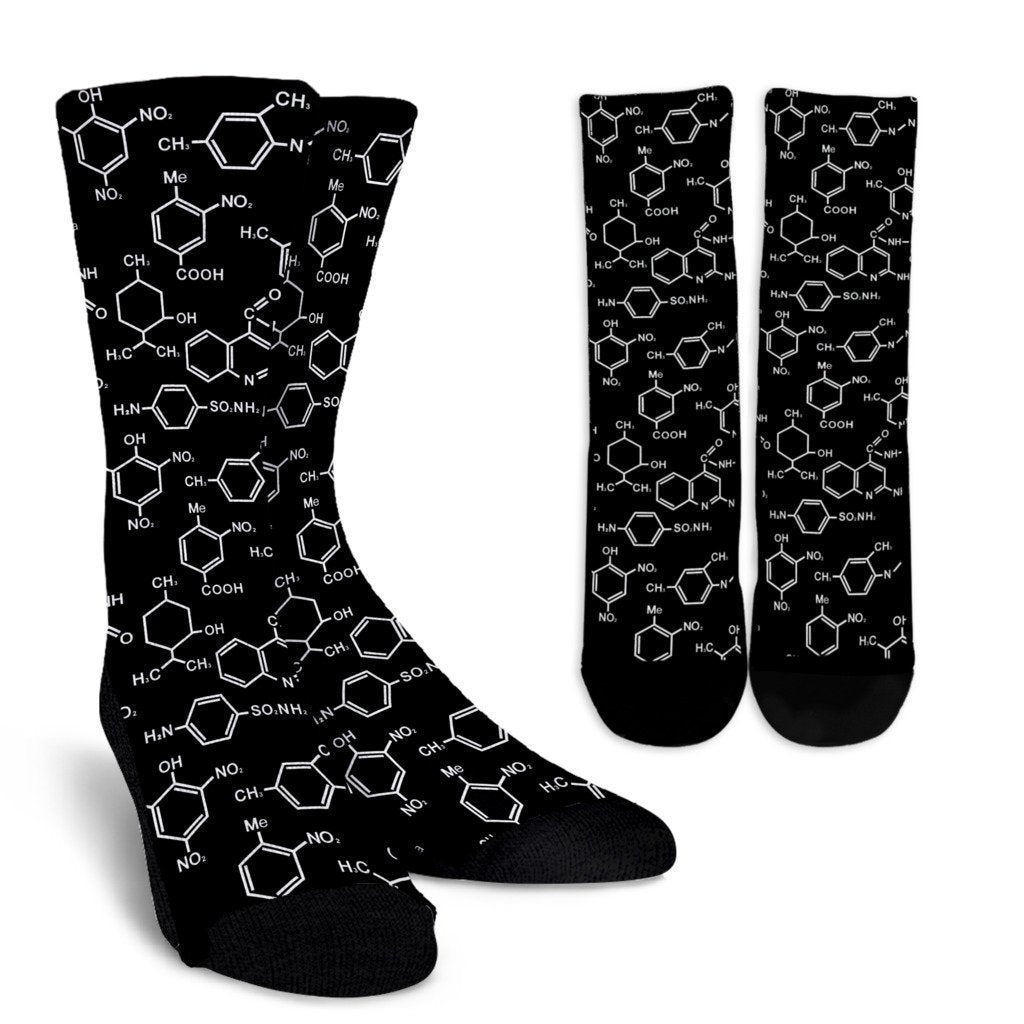 Chemistry Science Pattern Print Unisex Crew Socks-grizzshop