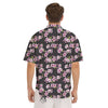 Cherry Blossom Chinese Print Pattern Men's Short Sleeve Shirts-grizzshop