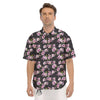 Cherry Blossom Chinese Print Pattern Men's Short Sleeve Shirts-grizzshop