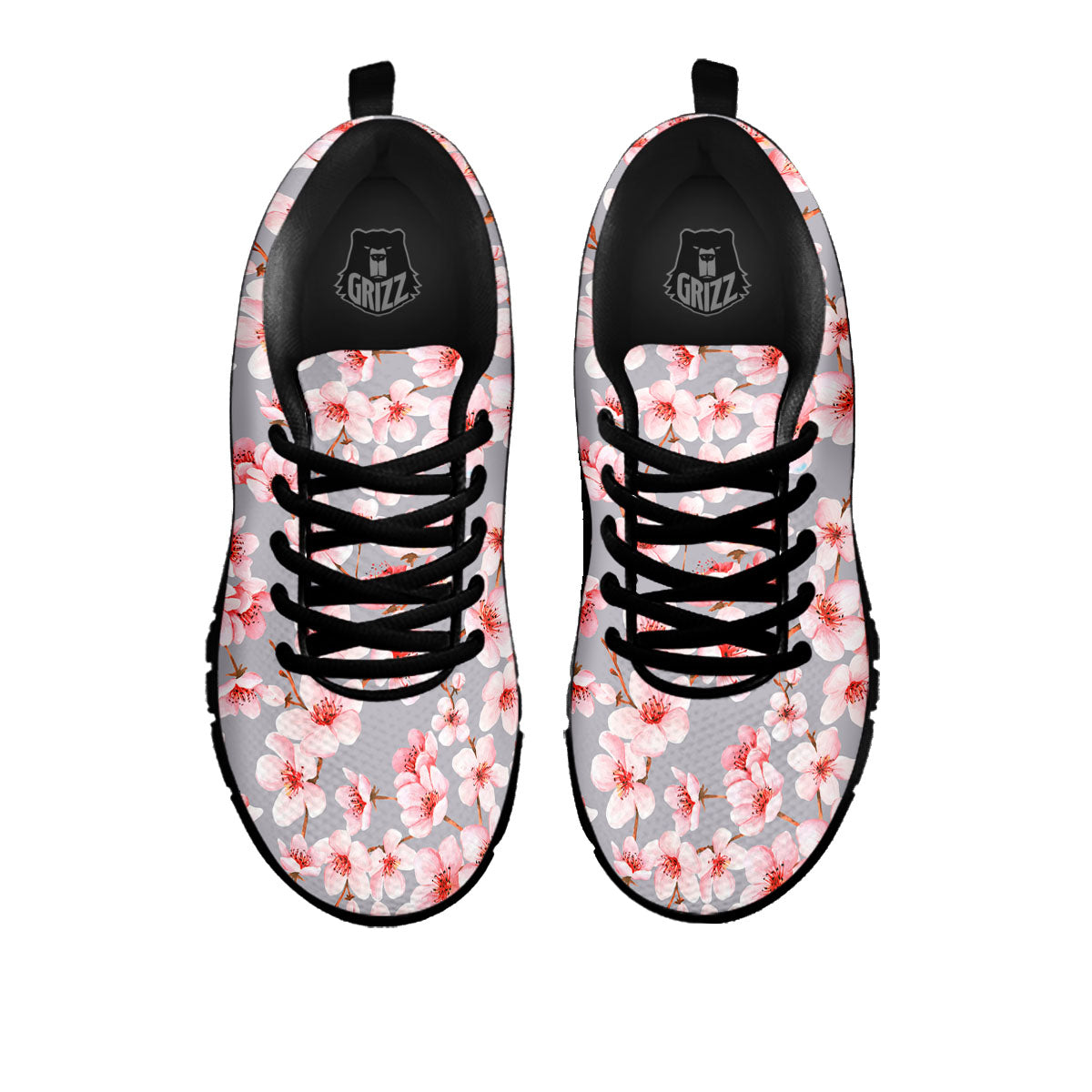 Cherry Blossom Japanese Print Pattern Black Sneaker-grizzshop