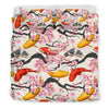 Cherry Blossom Koi Fish Pattern Print Duvet Cover Bedding Set-grizzshop