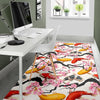 Cherry Blossom Koi Fish Pattern Print Floor Mat-grizzshop