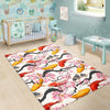 Cherry Blossom Koi Fish Pattern Print Floor Mat-grizzshop