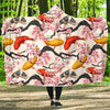 Cherry Blossom Koi Fish Pattern Print Hooded Blanket-grizzshop