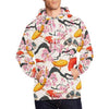 Cherry Blossom Koi Fish Pattern Print Men Pullover Hoodie-grizzshop