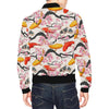 Cherry Blossom Koi Fish Pattern Print Men's Bomber Jacket-grizzshop