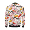 Cherry Blossom Koi Fish Pattern Print Men's Bomber Jacket-grizzshop