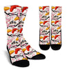 Cherry Blossom Koi Fish Pattern Print Unisex Crew Socks-grizzshop