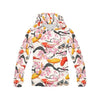 Cherry Blossom Koi Fish Pattern Print Women Pullover Hoodie-grizzshop