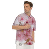 Cherry Blossom Pink Print Men's Short Sleeve Shirts-grizzshop