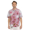 Cherry Blossom Pink Print Men's Short Sleeve Shirts-grizzshop