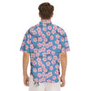 Cherry Blossom Pink Print Pattern Men's Short Sleeve Shirts-grizzshop