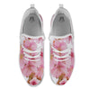 Cherry Blossom Pink Print White Athletic Shoes-grizzshop