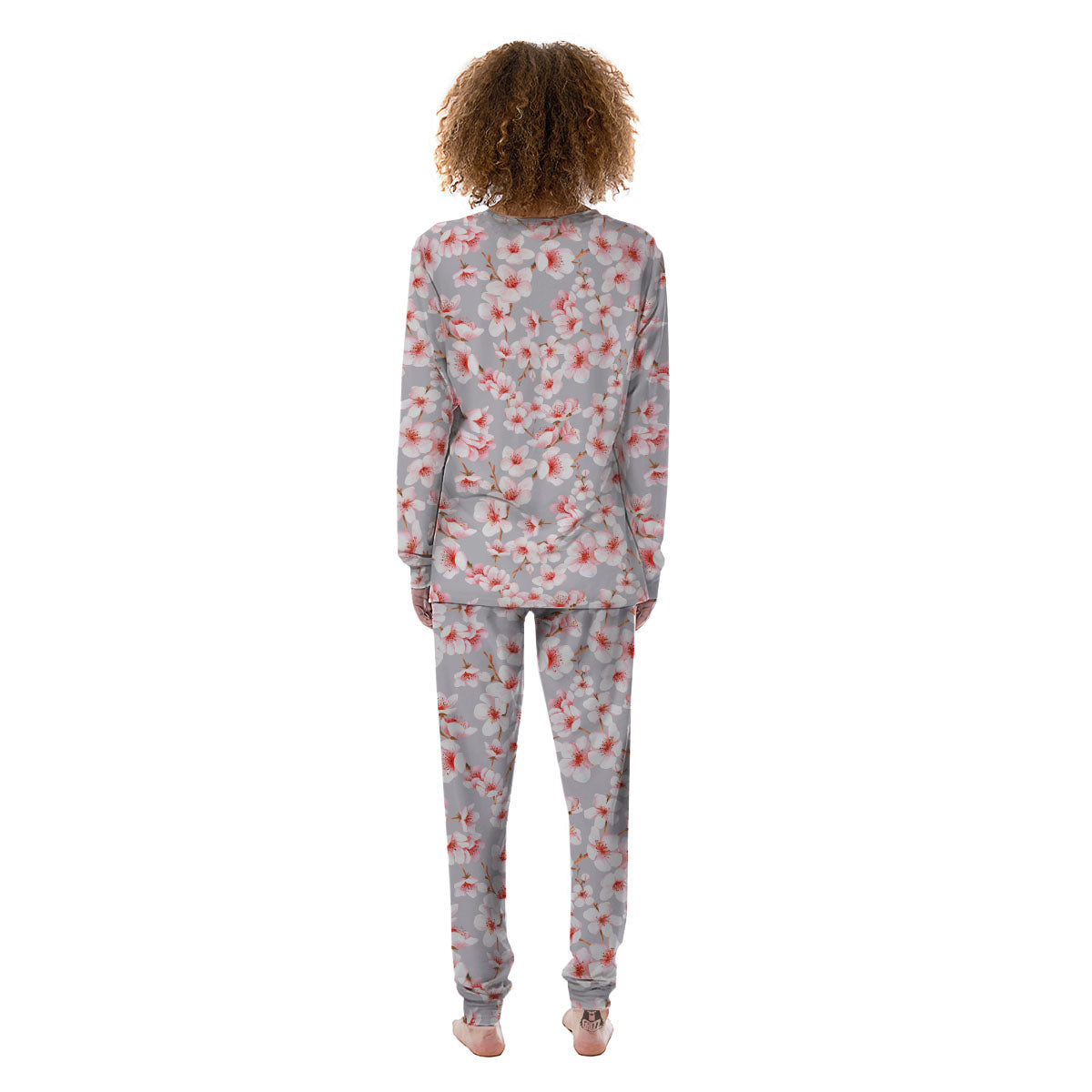 Cherry Blossom Pink Sakura Print Pattern Women's Pajamas-grizzshop