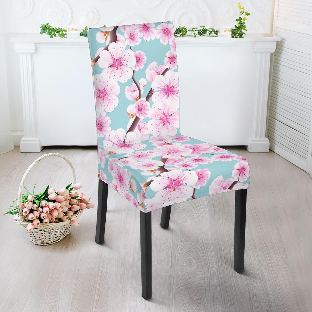 Cherry Blossom Sakura Blue Chair Cover-grizzshop