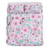 Cherry Blossom Sakura Blue Duvet Cover Bedding Set-grizzshop