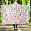 Cherry Blossom Sakura Blue Hooded Blanket-grizzshop